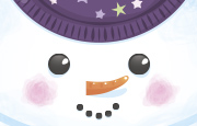 Un sympathique bonhomme de neige avec une cravate violette.